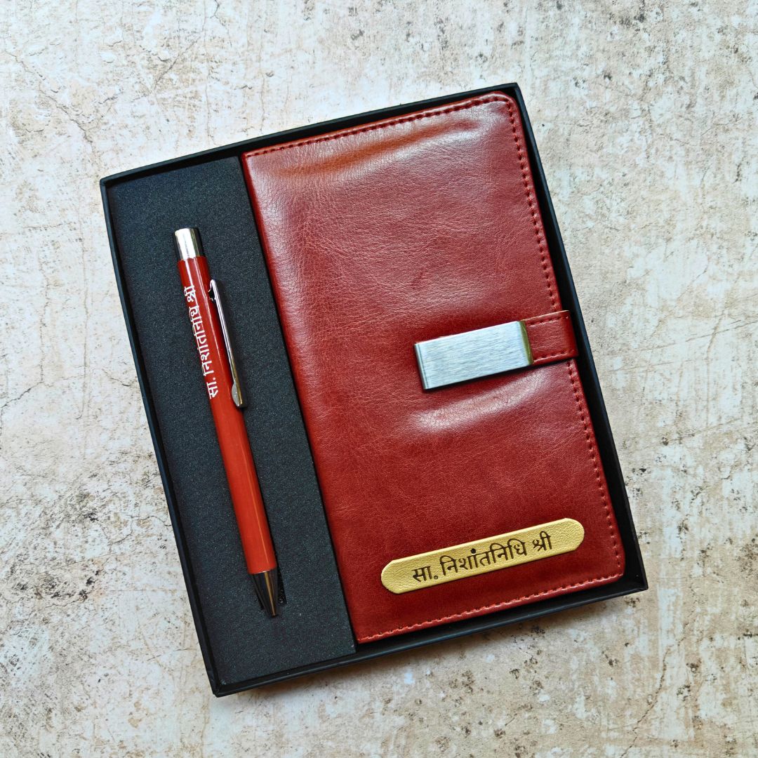Personalized Diary and Pen Set-Vintage Brown - Plush Gifting Co.