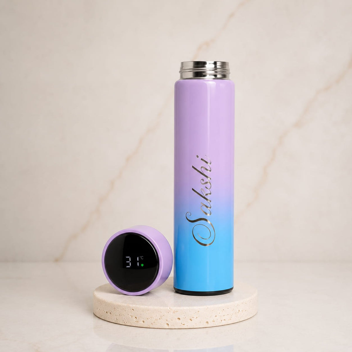 Personalized LED Temperature Bottle – Multicolor - Plush Gifting Co.