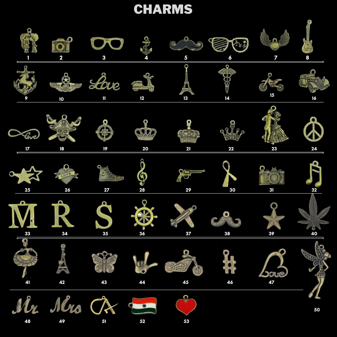 Charm options for personalized women's wallet