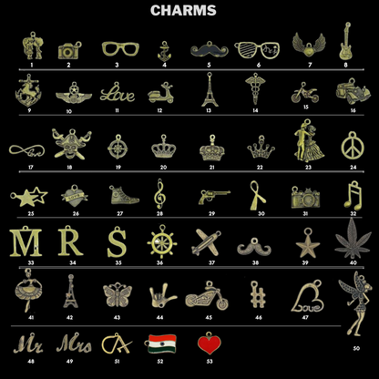 Charm options for personalized women's wallet