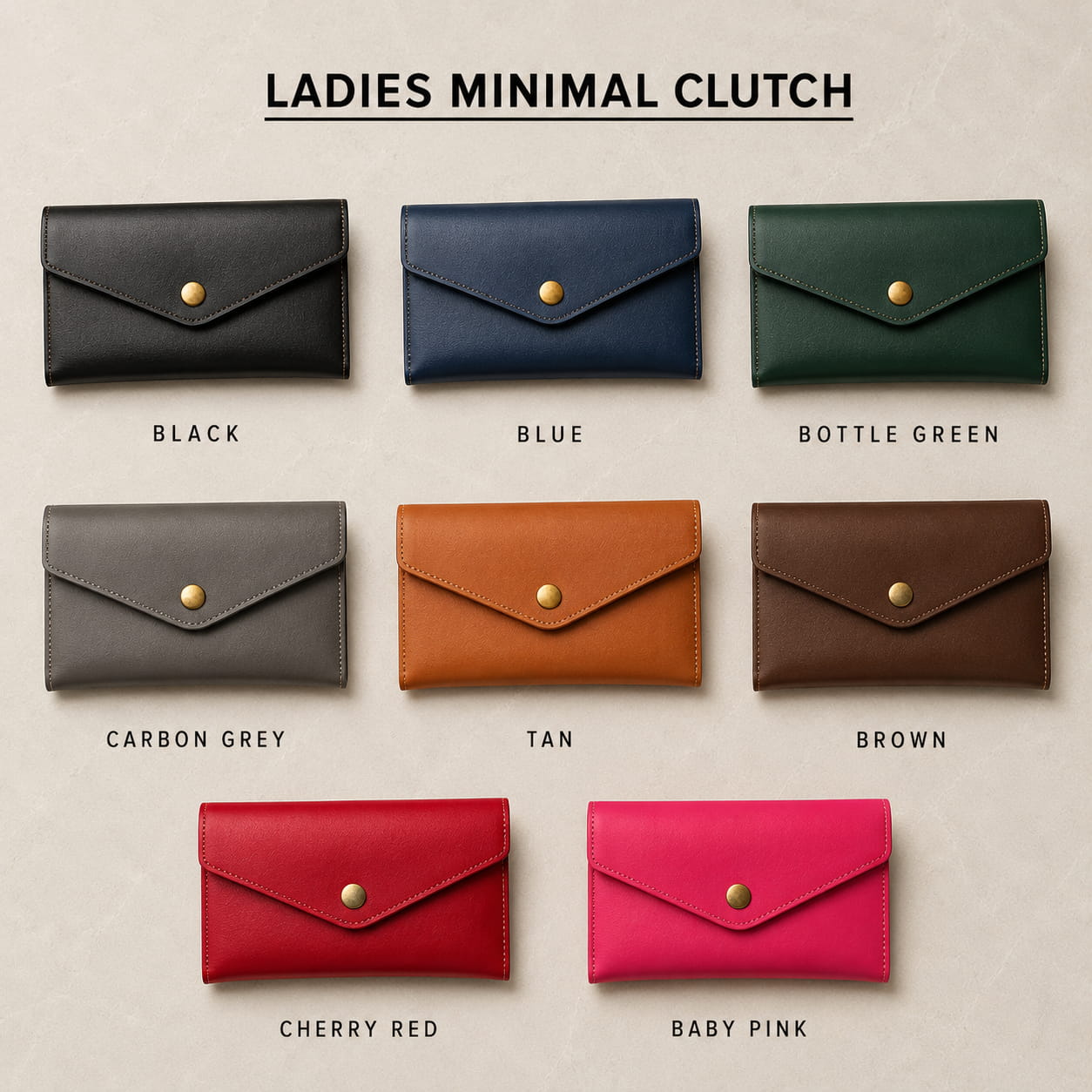 Personalized Women's Clutch Wallet with Name Charm