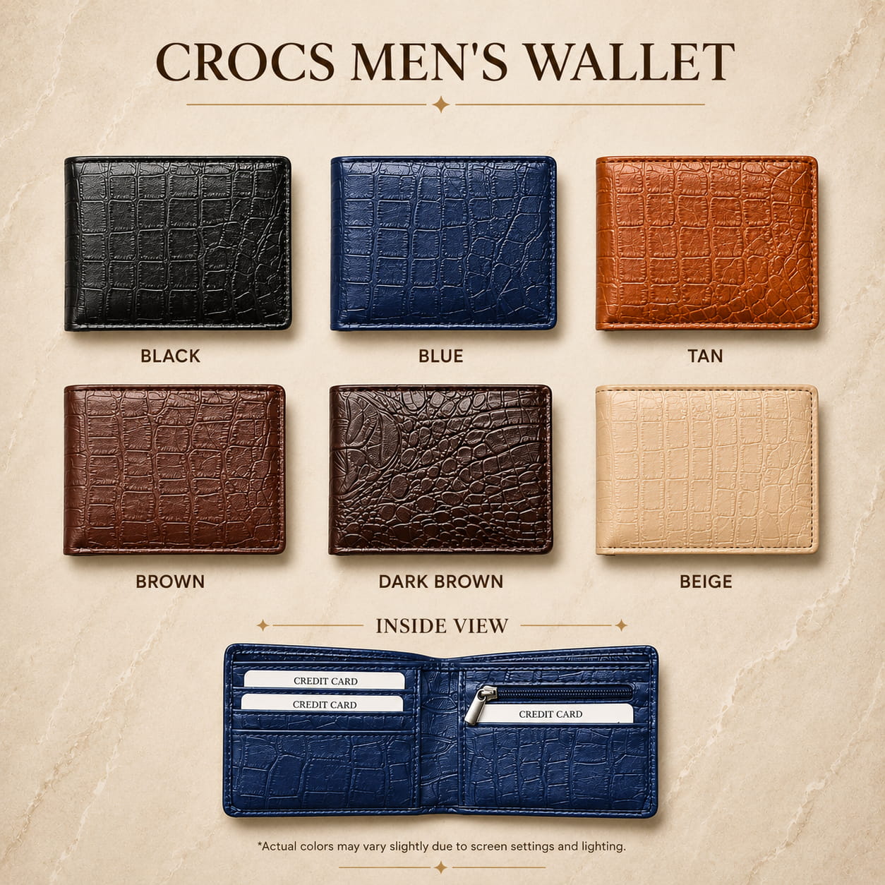 Personalized Crocs Men's Wallet-Black