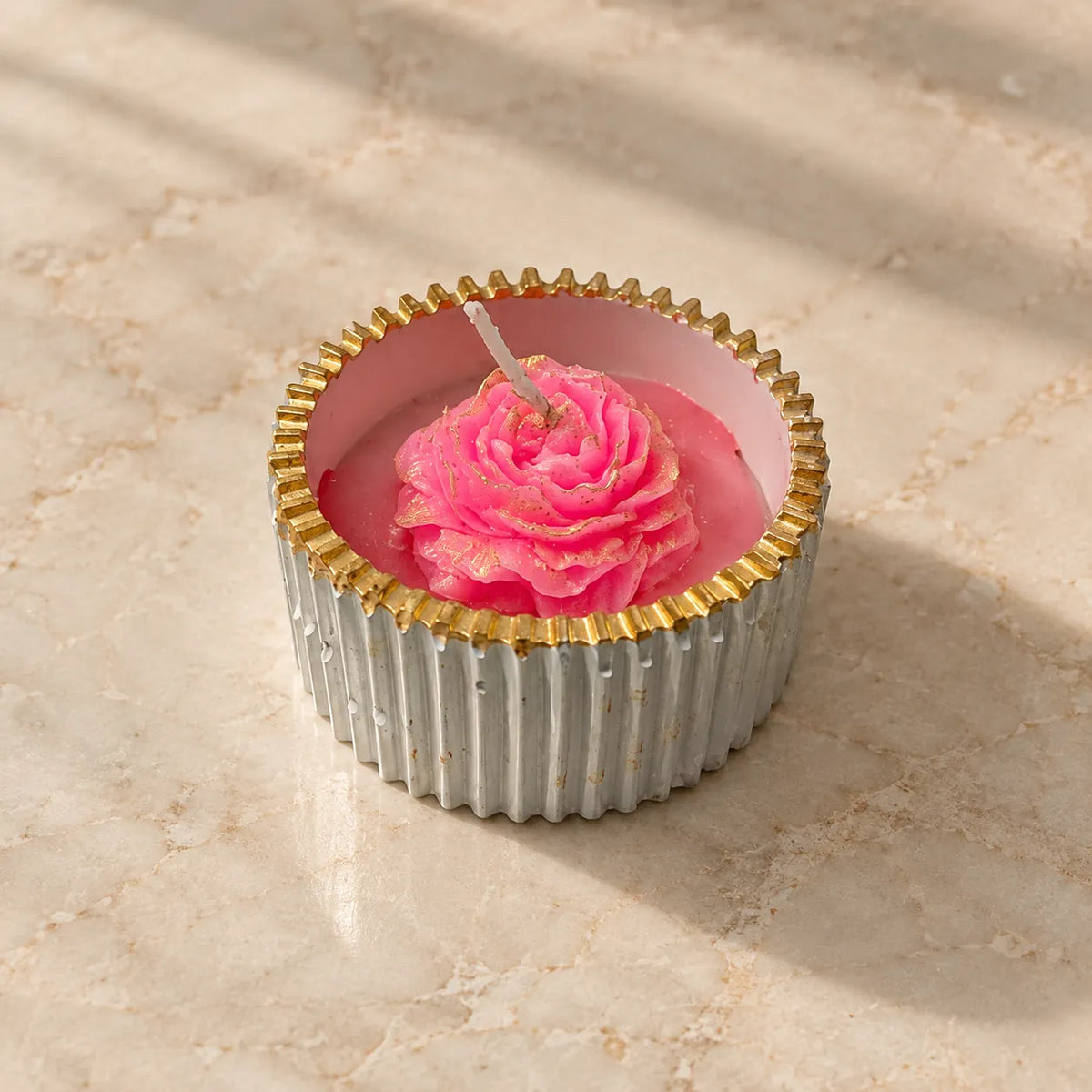 Floral Concrete Jar Candle