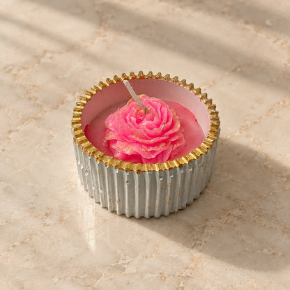 Floral Concrete Jar Candle