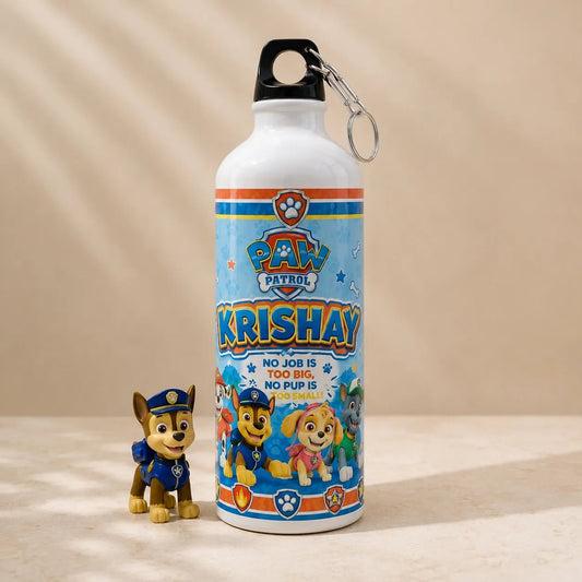 Personalized 750ml Paw Patrol stainless steel bottle with custom name for kids