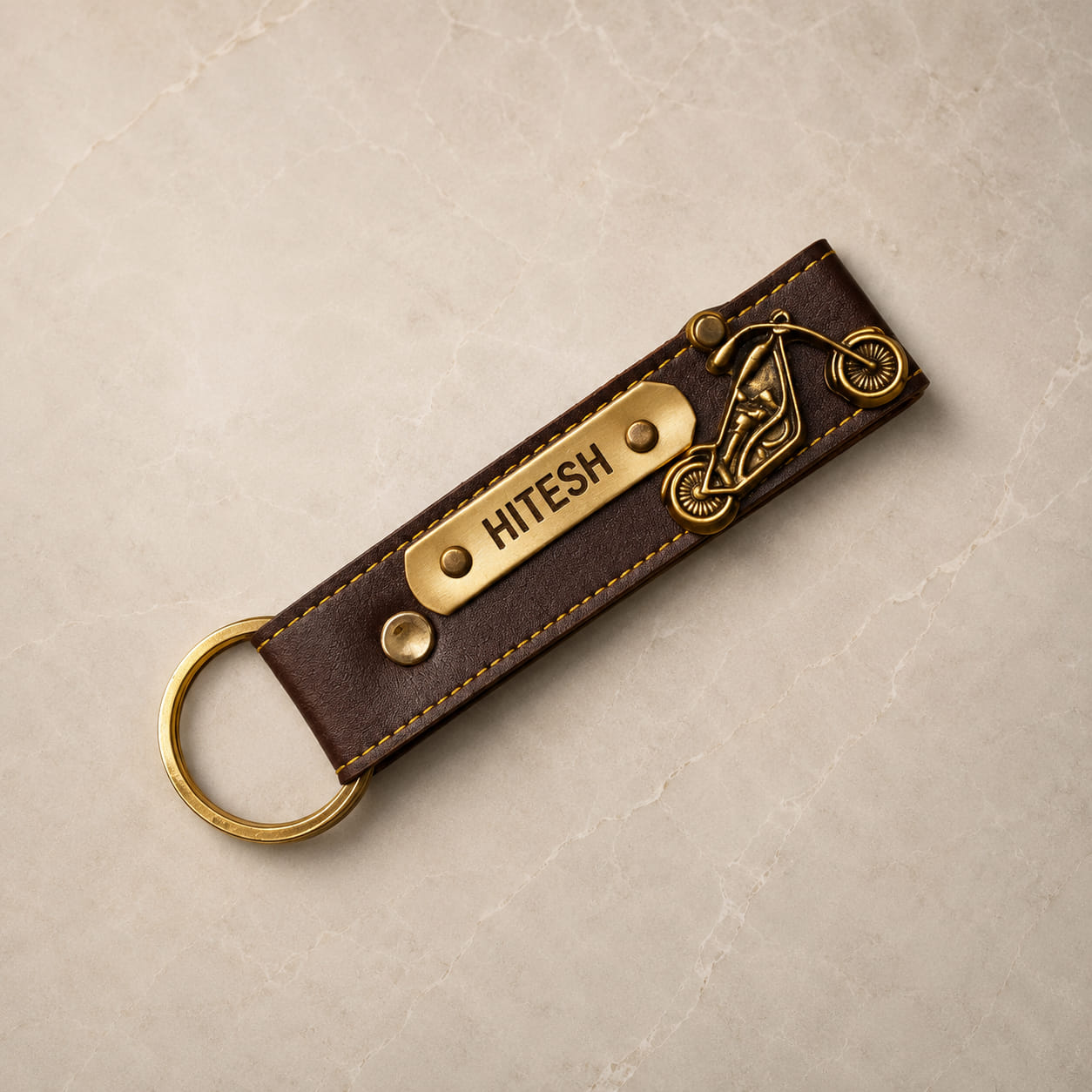 Personalized Vegan Leather Keychain