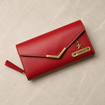 PersonalizedPremiumLadiesWallet-CherryRed