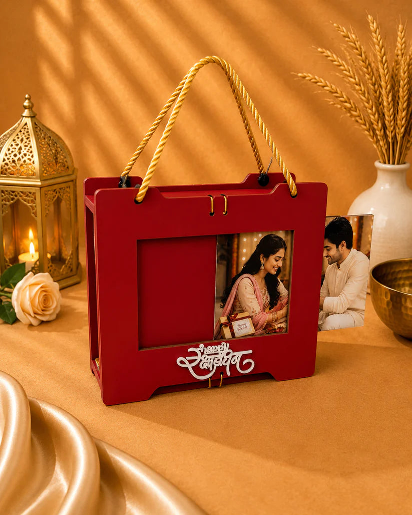 Personalized Rakhi Hamper Gift Box with Custom Photo Frame