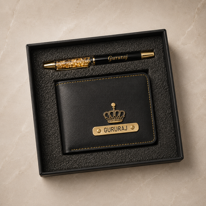 Personalized Men's Wallet & Pen Combo